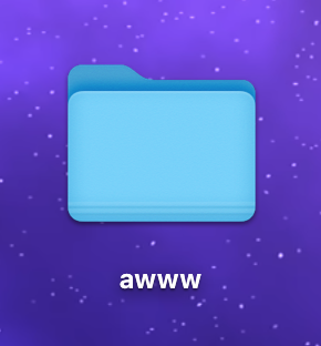 a screenshot of a folder named 'awww'