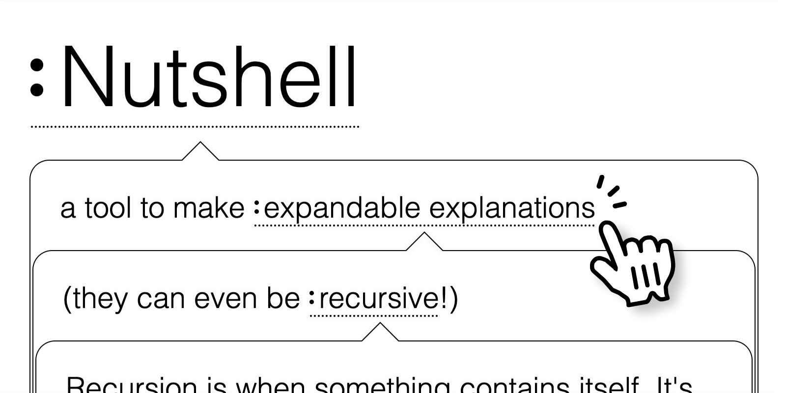 Nutshell: make expandable explanations